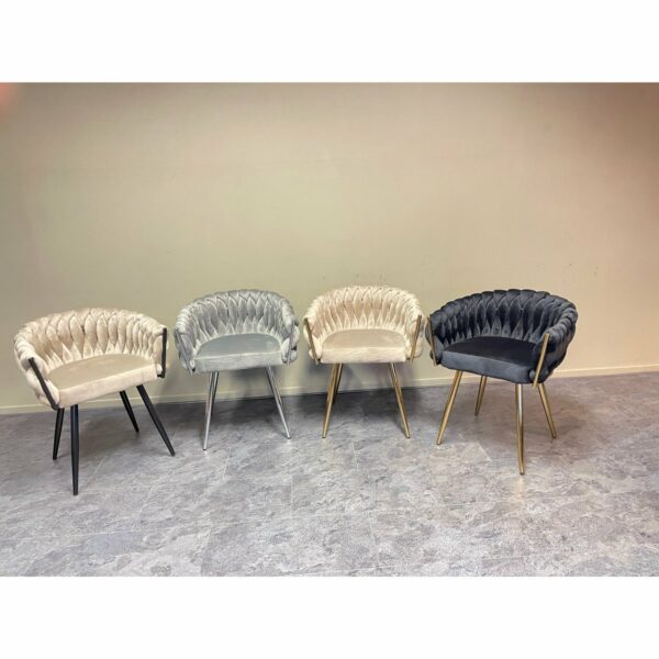 Eva Chair Velvet Taupe Schwarzer Rahmen – Bild 2