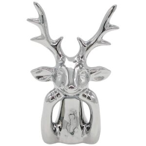 Rentier Hirsch Geweih silber H: 24 cm