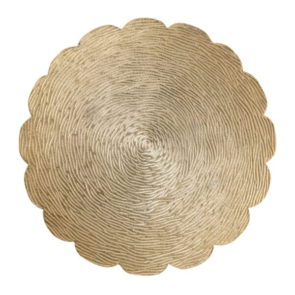 Beistelltisch Metall Dekotisch Hilton ø 35 x H 45 cm rund Aluminium mit Struktur silber od. gold – Bild 7