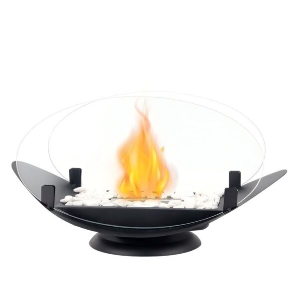 Kleine Outdoor-Alkohol-Kaminlampe für den Innenbereich, echtes Feuer, Heizatmosphäre, rotierende Flamme, kreisförmiger Kamin – Bild 7