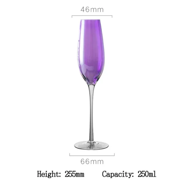 Britisches Lila Kelchglas-Set für Champagnergläser im nordischen Stil, neues leichtes Luxus-Weinglas aus Kristall – Bild 9