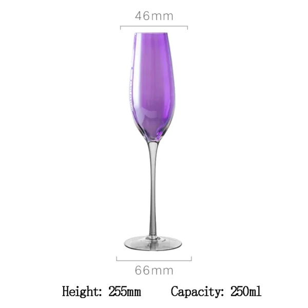Britisches Lila Kelchglas-Set für Champagnergläser im nordischen Stil, neues leichtes Luxus-Weinglas aus Kristall – Bild 5