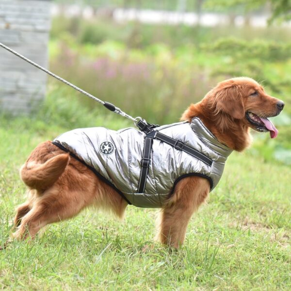 Winter Hundekleidung Weihnachten – Warmer Hundemantel für große Hunde – Gefütterte, dicke Winterkleidung für Hunde – Bild 7