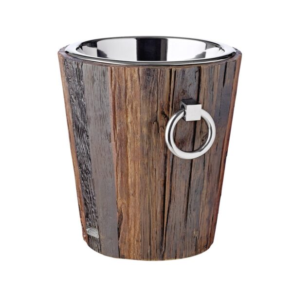 EDZARD Weinkühler Flaschenkühler Providence, Teakholz, Edelstahl glänzend vernickelt, H 28 cm, Gewicht 4 kg – Bild 3