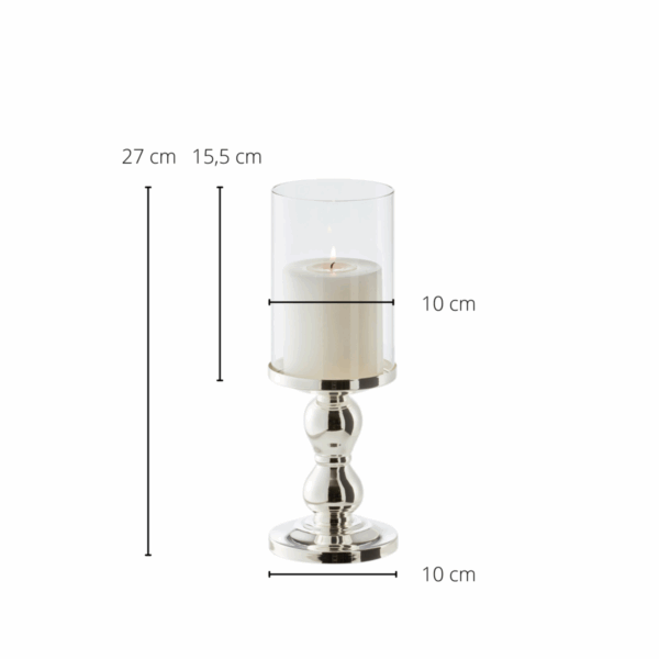 EDZARD Windlicht Mascha, edel versilbert, anlaufgeschützt, Höhe 28 cm – Bild 6
