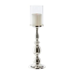 EDZARD Windlicht Mascha, edel versilbert, anlaufgeschützt, Höhe 45 cm