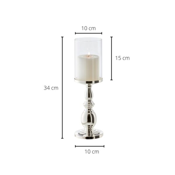 EDZARD Windlicht Mascha, edel versilbert, anlaufgeschützt, Höhe 34 cm – Bild 4
