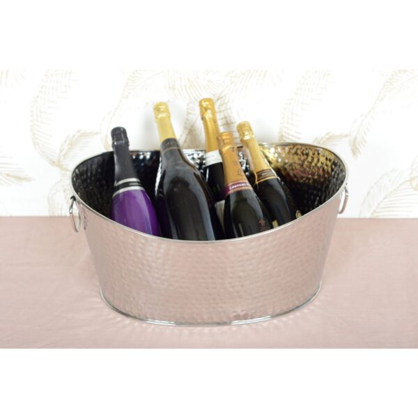 Champagnerkühler aus gehämmertem Silber – Bild 2