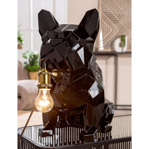 Gilde Tischleuchte Bulldogge Geo schwarz H: 46 cm – Bild 2