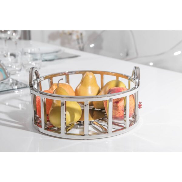Runde Obstschale in Silber – Bild 2