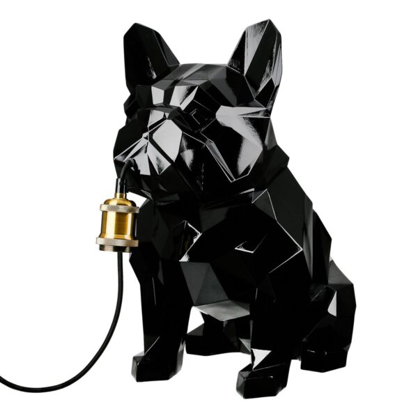 Gilde Tischleuchte Bulldogge Geo schwarz H: 46 cm